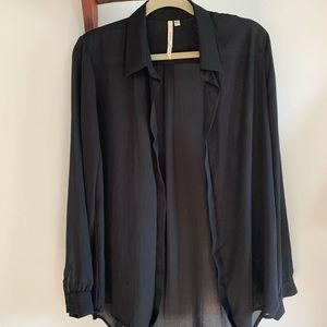 Sheer black collared blouse